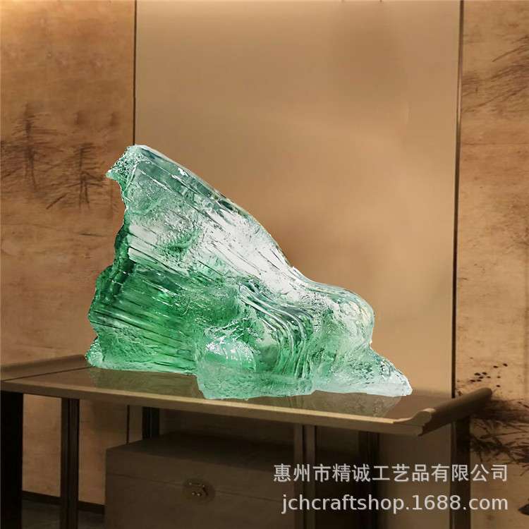 厂家直销现代轻奢简约艺术摆件透明树脂抽象翡翠白菜装饰雕塑