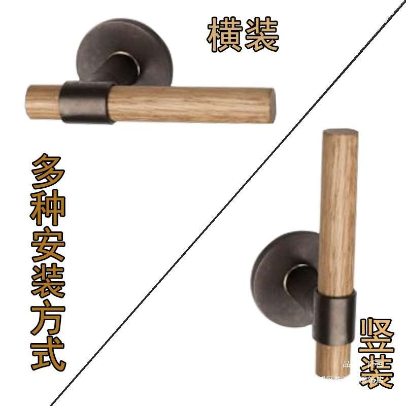 。实木拉手单面装单脚大谷仓移滑有框明装配螺丝金属横装门把手