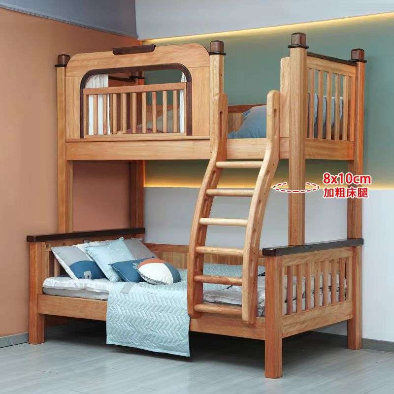 儿童城堡床男女双层床上下铺高护栏男孩女孩树屋床高低子母床