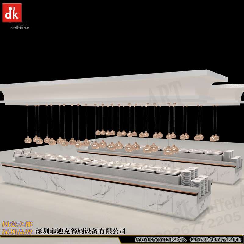 星级酒店自助餐台设计制作 自助餐岛台效果图 单位食堂自助打餐台