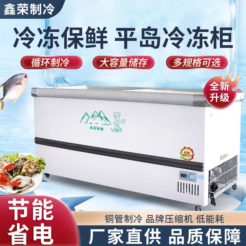 冰柜商用超大容量平岛冷冻柜速冻卧式冰箱冷柜铜管制冷保鲜柜超市