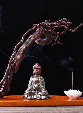 创意中式陶瓷扫地僧摆件禅意根雕套装玄关电视柜家居软装饰品摆件