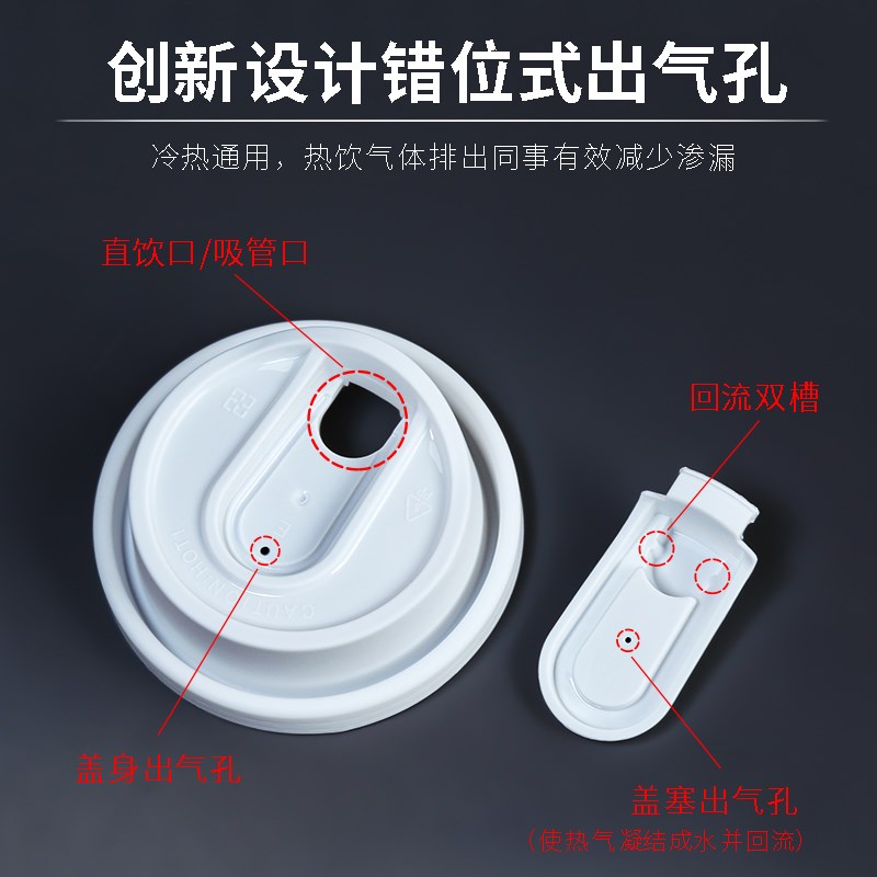 90口径磨砂注塑奶茶杯盖一次性咖啡饮料外卖打包防漏盖纸杯塑杯盖