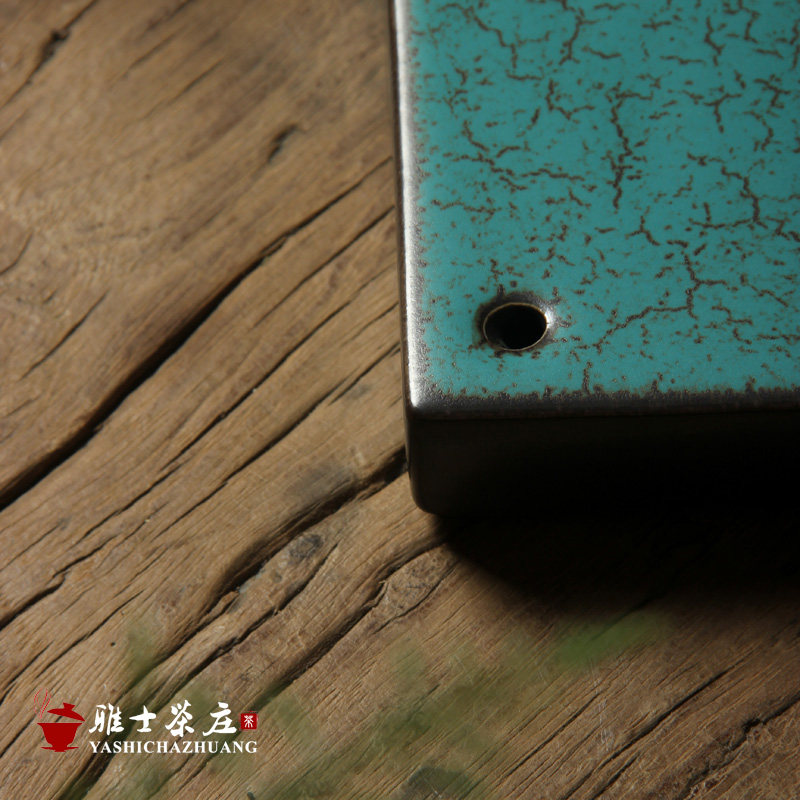 粗陶碧翠釉茶盘日式简约干泡台长方型蓄水茶托盘陶瓷功夫茶具壶承