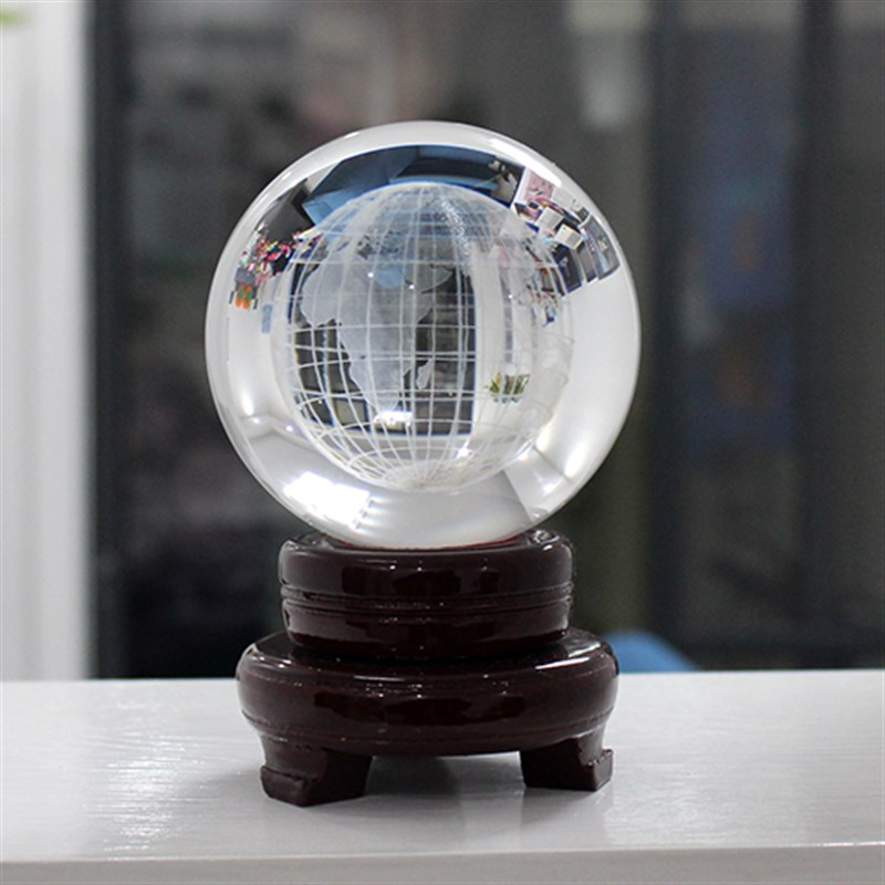 水晶球玻璃3D内雕地球仪创意家居摆件毕业季教师节送老师定制logo