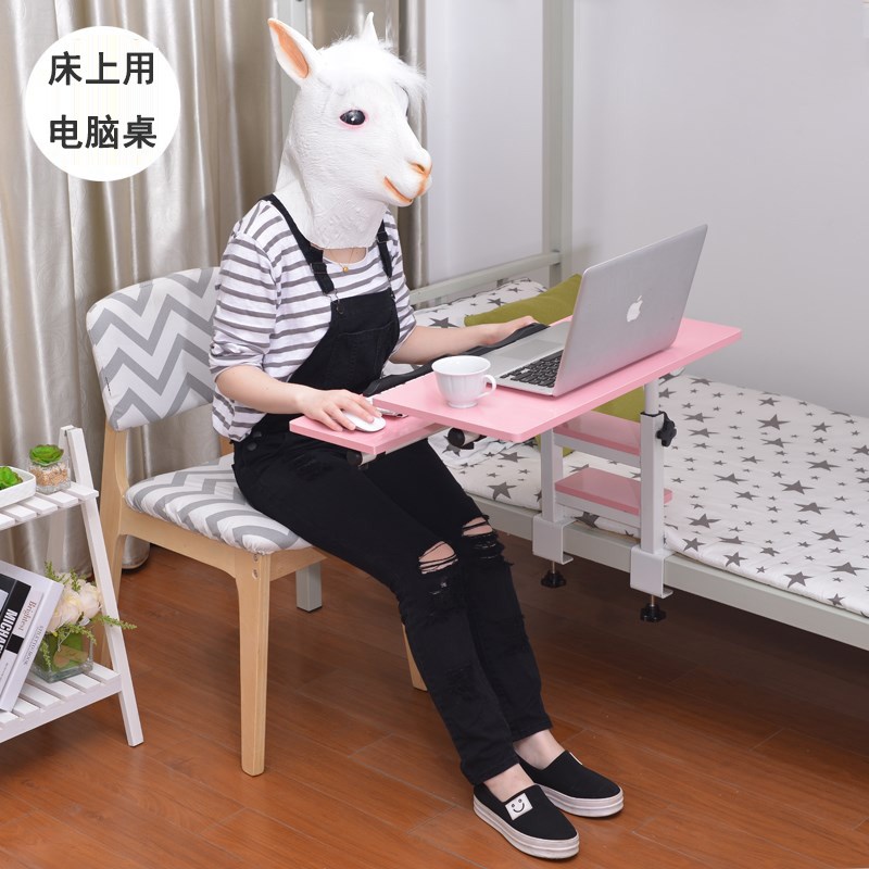 书桌子小固定大学生宿舍电脑寝室折叠床侧可收折靠墙的做上铺床上