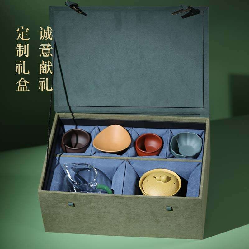 宜兴厂家直销茶具套装创意葫芦盖碗原矿紫砂杯套组纯全手工泡茶杯
