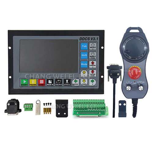 DDCSV3.1三轴 四轴步进伺服电机CNC数控系统脱机控制器 雕刻机MPG