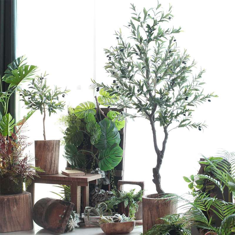 仿真植物橄榄树北欧风造型绿植盆栽家具室内装饰摆件高仿真仿真花