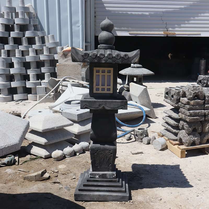 石灯笼日式庭院灯青石仿古草坪落地石灯中式别墅花园景观照明摆件