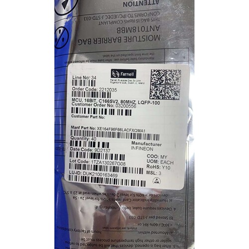 SAF-XE164F-96F66L AC 嵌入式 - 微控制器 封装LQFP-100 原装现货