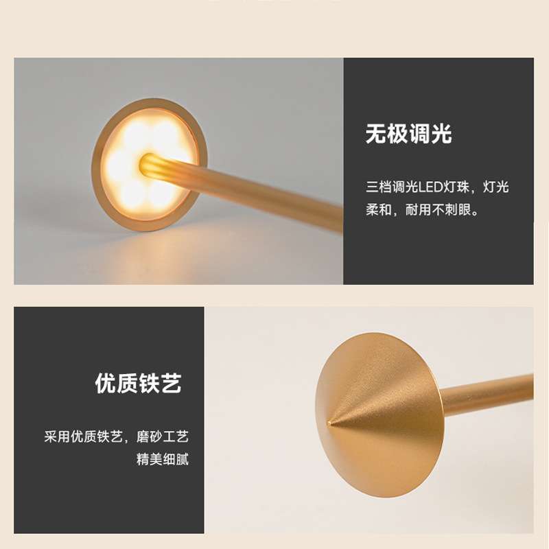 跨境LED简约铝材家装现代创意蘑菇小夜灯餐厅台灯床头氛围小夜灯