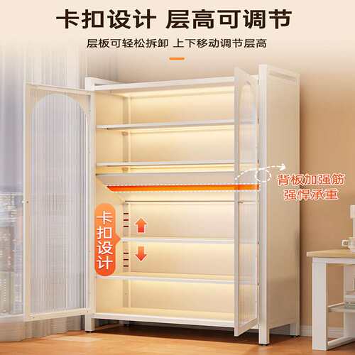 钢制书柜带门儿童书架卧室储物柜客厅展示柜铁艺置物架防尘收纳柜