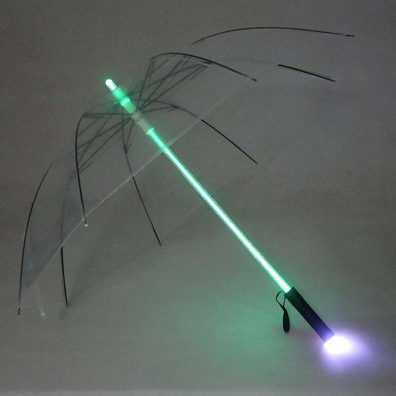 创意中棒发光雨伞 LED照明七彩灯光伞 黑夜信号伞 舞台道具伞晴雨