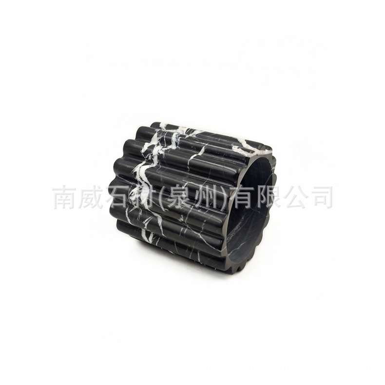 创意天然大理石笔筒桌面美妆眉笔粉刷子收纳筒糖果罐蜡烛杯棉签罐