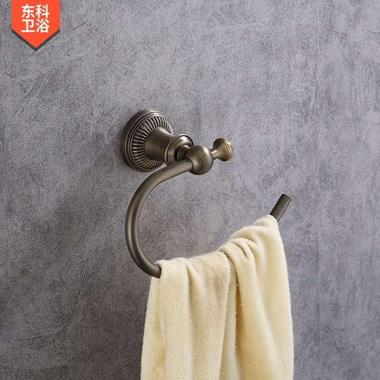 厂家 铜合金圆型毛巾挂 欧式仿古卫生间浴室洗手间挂件毛巾环