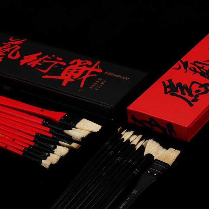 米娅水粉笔为艺术战色彩画笔套装美术专用扇形笔勾线色米娅水粉笔