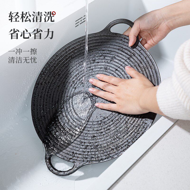 家用铸铁烤盘户外不粘卡式炉煎烤肉盘烧烤烤肉锅韩式铁板烧电磁炉