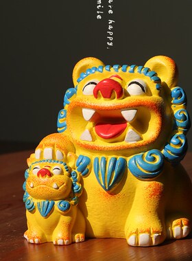 狮三百亲子狮 大小狮系列摸摸头抱抱狮空间摆件 纪念品