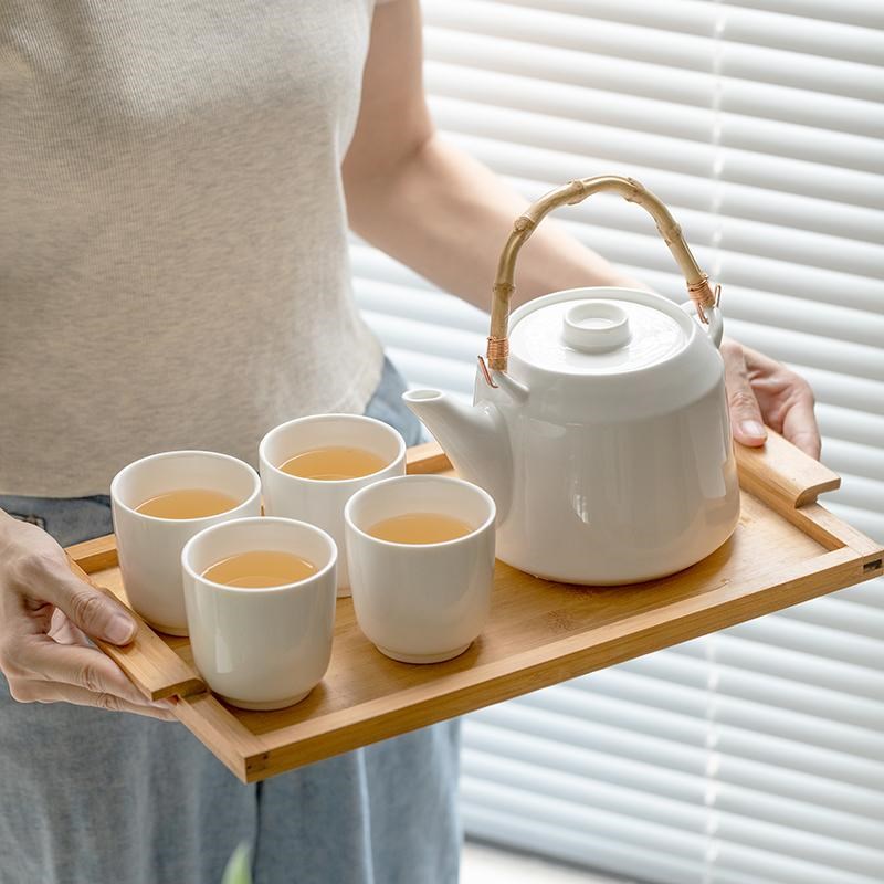 日式陶瓷水具套装家用大容量泡茶壶一壶六杯冷水壶办公茶具组合