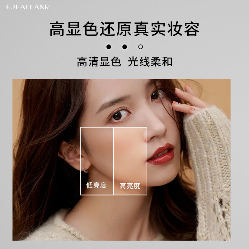 网红梳妆台化妆镜壁挂桌面挂墙家用卧室无框方形led带灯智能镜子