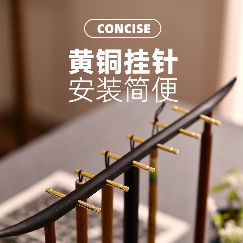铜木笔挂书法专用收纳毛笔架子一物多用书法用品专业文房四宝礼品