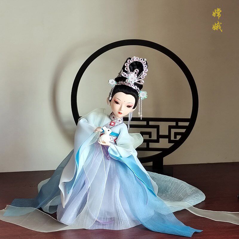 唐人坊绢人中国风古风娃娃手工艺品摆件北非遗产品新品嫦娥人偶