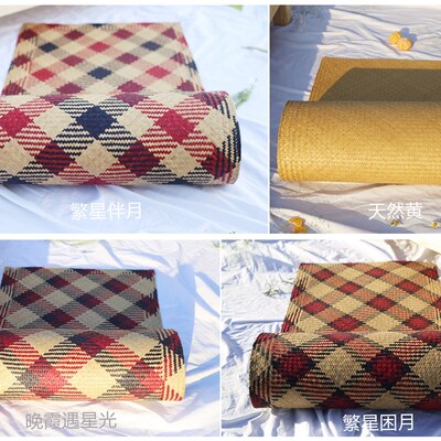 宝宝儿童天然凉席 纯手工编织草席定制 肇庆金渡花席蒲草席床席