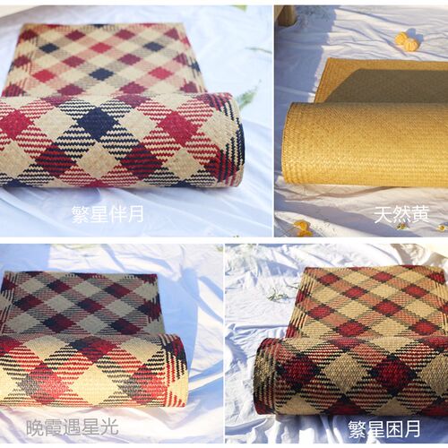 宝宝儿童天然凉席 纯手工编织草席定制 肇庆金渡花席蒲草席床席