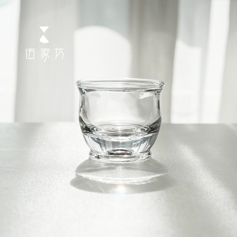 伍家坊 水晶玻璃主人杯高档透明个人杯碧玺石茶杯耐热高档喝茶杯