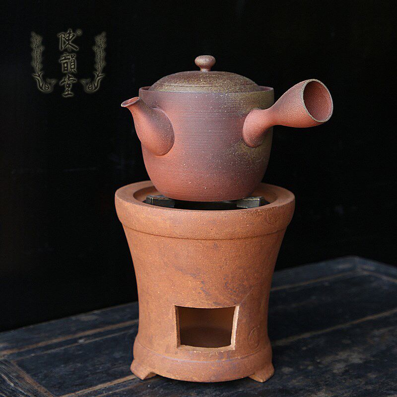 柴烧容天砂铫煮茶壶煮水壶工夫茶壶老岩泥吴瑞祥手工制作陈韵堂
