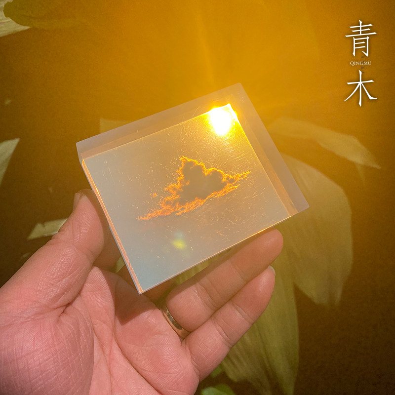 【青木制】手作天空云朵摆件云立方滴胶创意文艺水晶定制情侣礼物