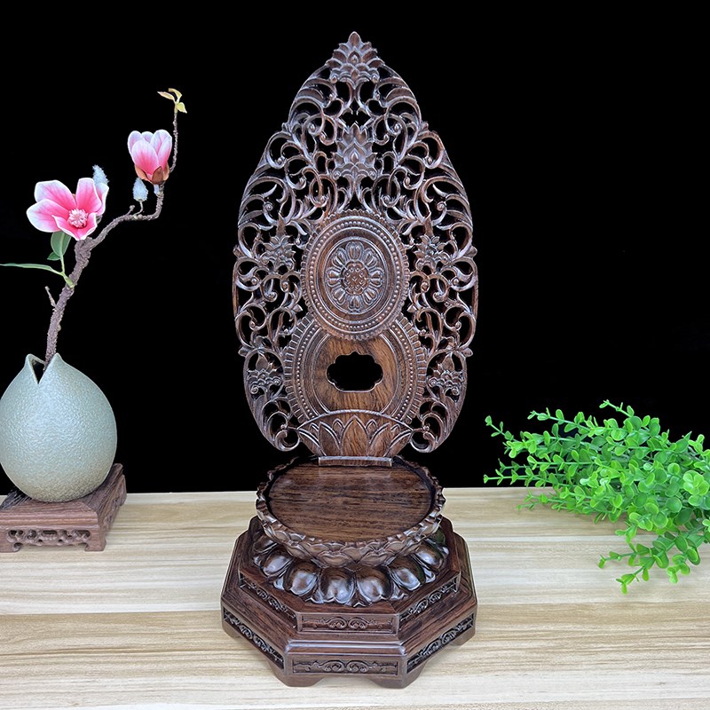 供奉座台神像佛像观音菩萨关公财神加高垫高托架实木底座莲花八角