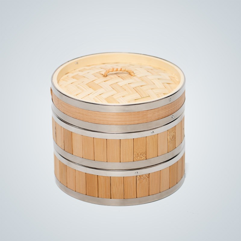 竹益轩蒸笼竹制家用不锈钢竹编蒸架商用加深竹蒸屉小笼包馒头蒸格