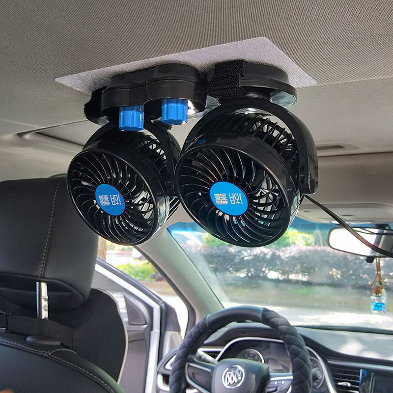 车载双头风扇12v车内用24v大风力货车面包吊车顶强力静音小电风扇