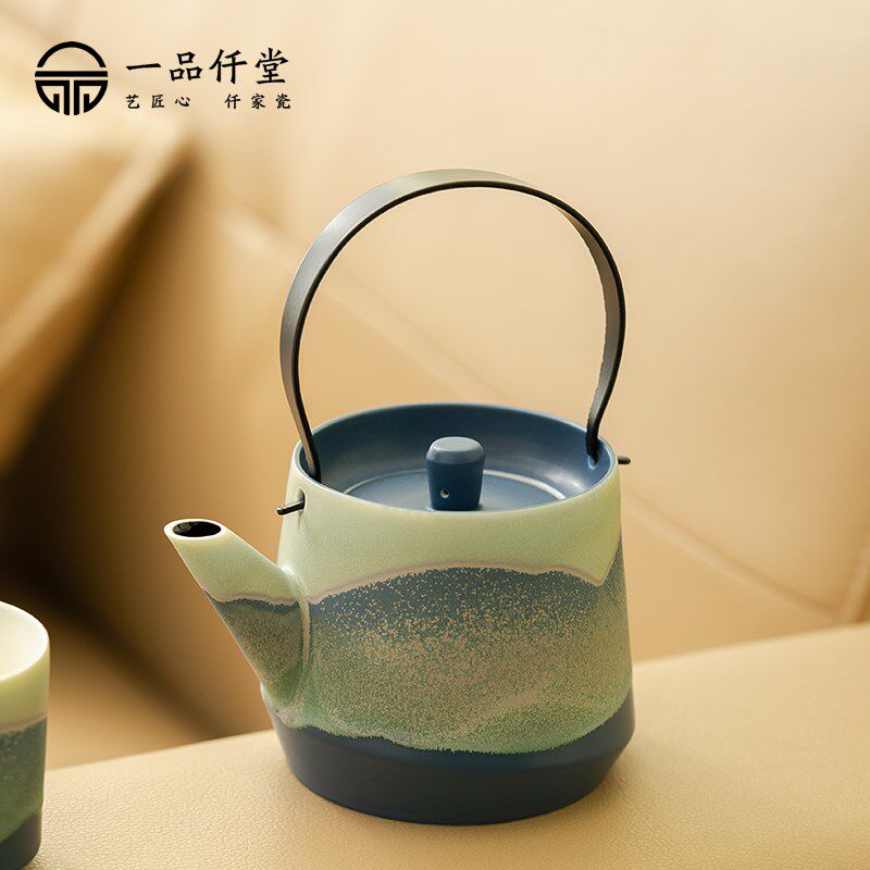 一品仟堂窑变釉提梁壶防烫家用陶瓷泡茶壶单壶高颜值大容量凉水壶