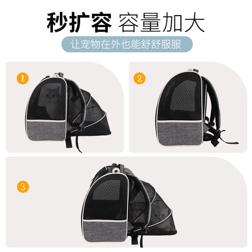 陪士奇猫咪背包猫包外出便携双肩狗狗背包冬天全隐蔽透气宠物背包