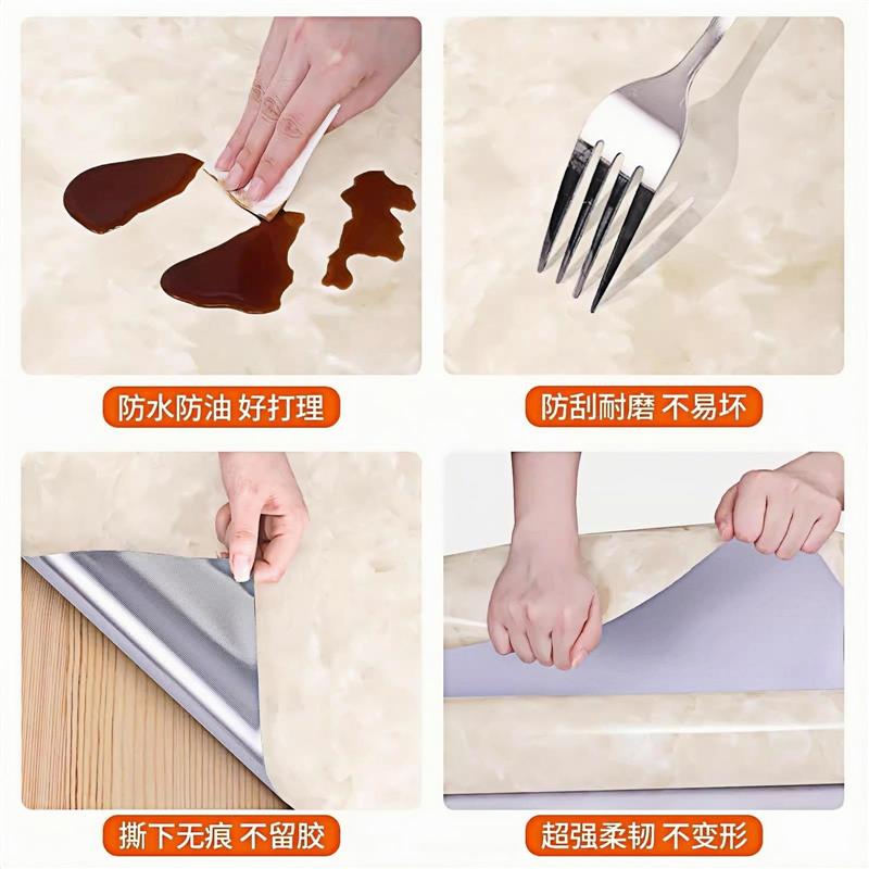 厨房防油贴纸灶台防火耐高温台面保护垫防水自粘墙纸加厚翻新贴膜