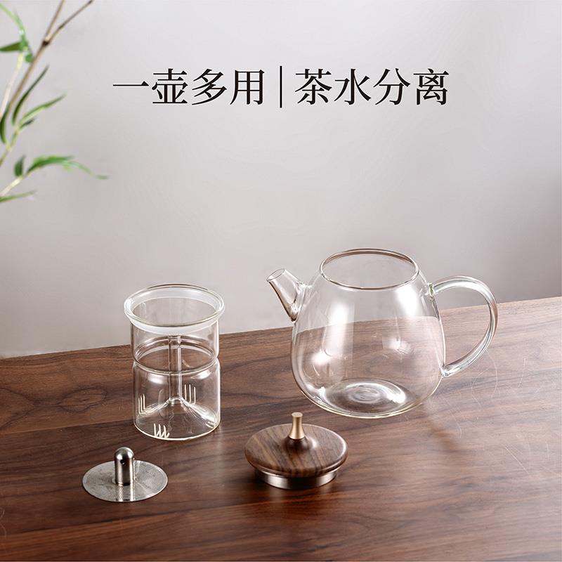 天福彼物玻璃煮茶壶小型家用蒸煮一体耐高温养生泡花茶电陶炉套装