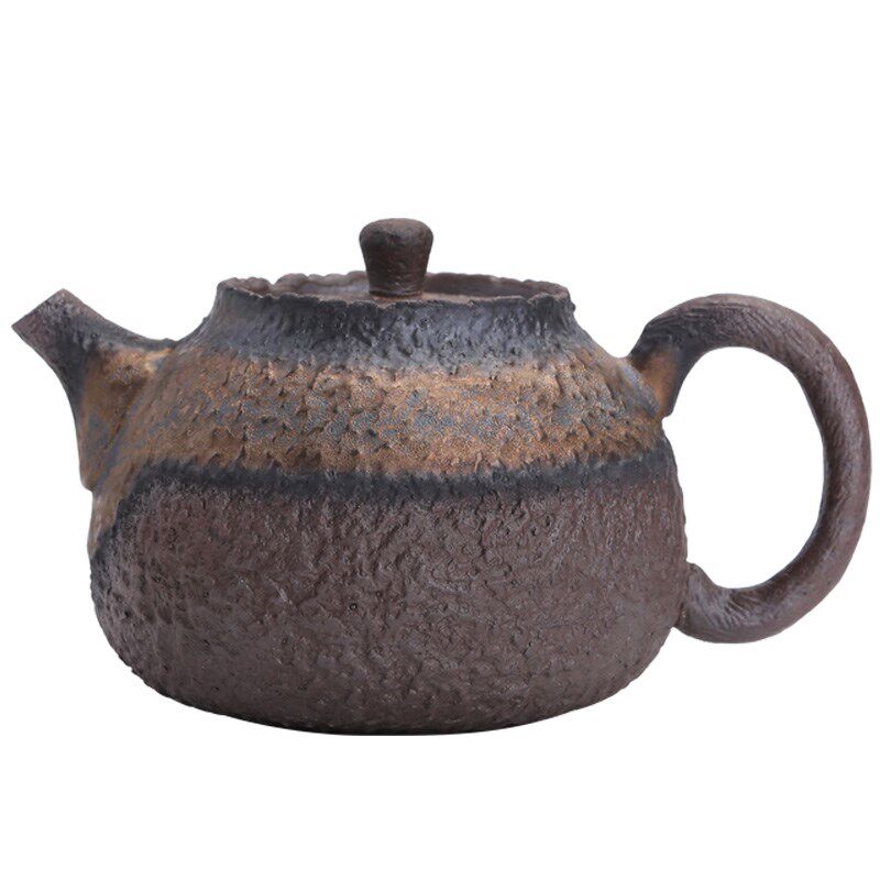 石纹正把壶 手工复古小茶壶新中式功夫茶具单壶普洱岩茶泡茶器