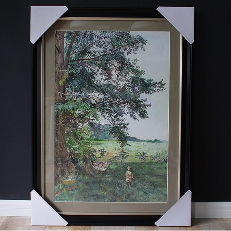 悠闲生活风景大树田园风光美式装饰画玄关过道楼梯间餐厅有框挂画