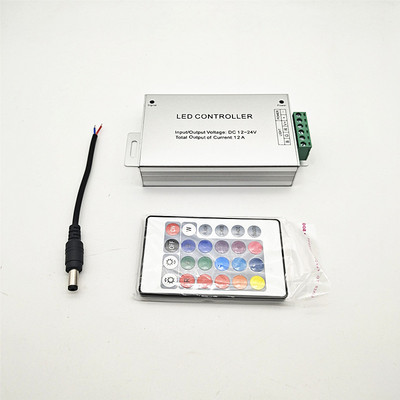 LED灯带5050 3528RGB铝壳控制器红外24/44键RF七彩灯条声控控制器