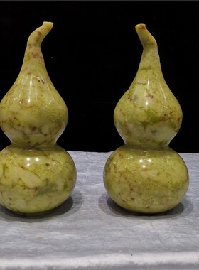 高档天然辽宁岫岩玉石手工雕刻葡萄葫芦花鸟小摆件客厅办公室招财