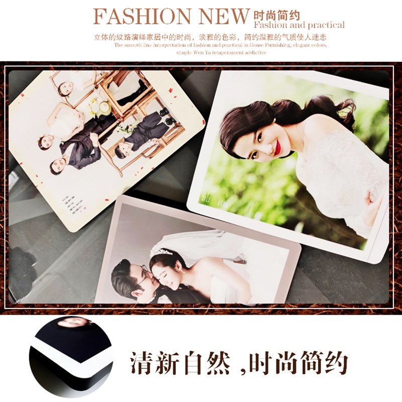 婚纱艺术照挂墙结婚摆台亚克力水晶组合定制相片冲印带相框大尺寸