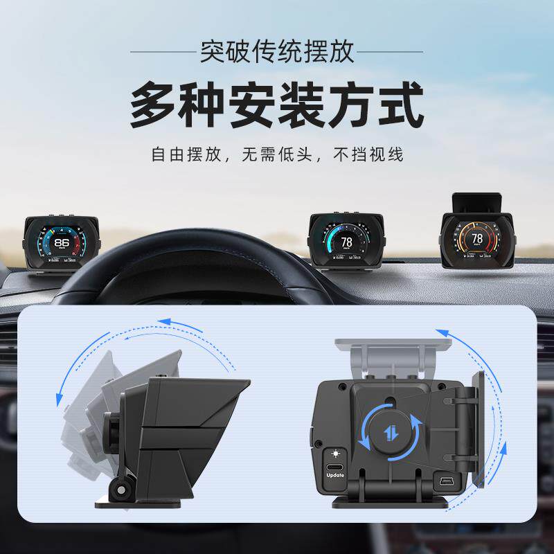 汽车OBD仪表多功能改装车速涡轮表转速表油温表水温表显示器通用