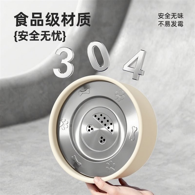 狗狗不锈钢饮水器不湿嘴悬浮水碗狗碗漂浮喝水器比熊专用大狗水盆