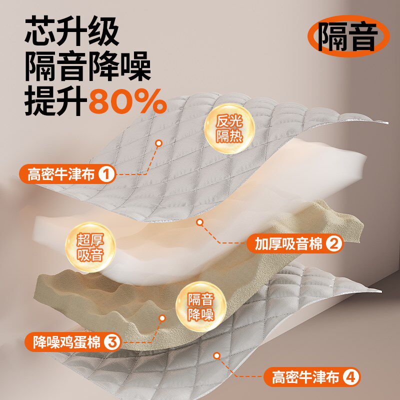 窗户隔音窗帘超强临街马路静音神器免打孔密封遮光布房间卧室防吵