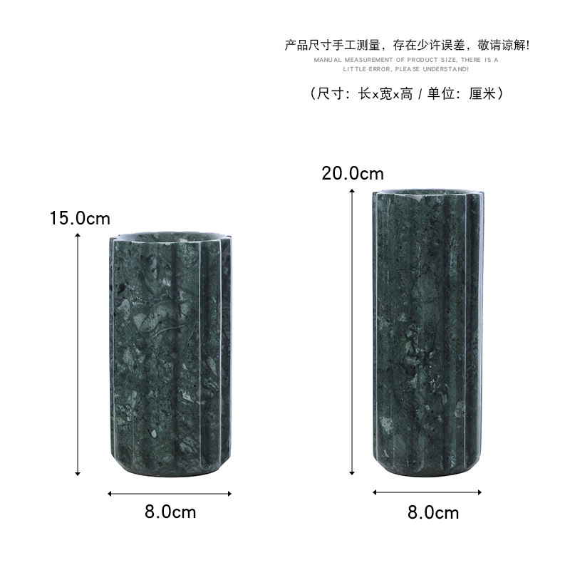 大理石托盘新中式简约家居客厅茶几软装饰品花瓶烛台玄关组合摆件