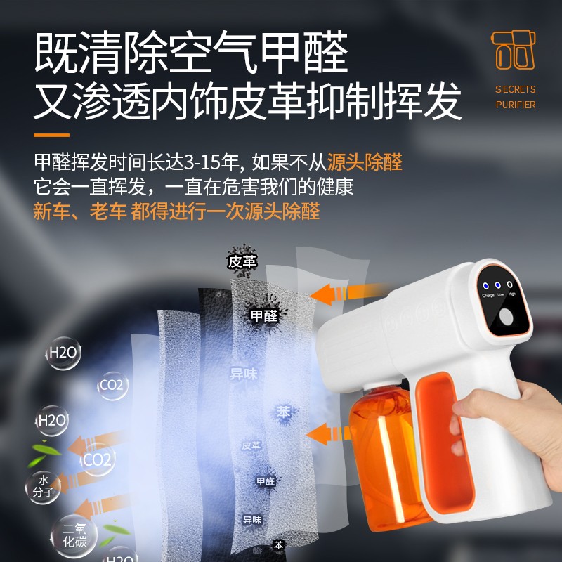 车载空气净化器除甲醛消除异味汽车新车车内杀菌神器车用家用喷雾