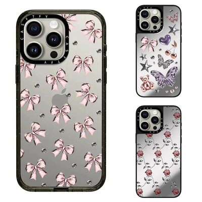 CASETiFiY联名金属粉丝带蝴蝶结适用iPhone18promax防摔苹果17promax手机壳14/16网红12明星同款15plus磁吸13